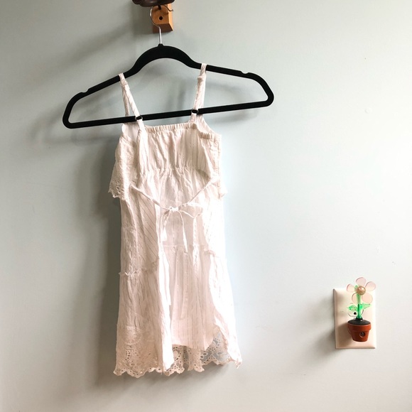 JUSTICE | White w/ Shimmer Pinstripe sundress - Picture 2 of 7